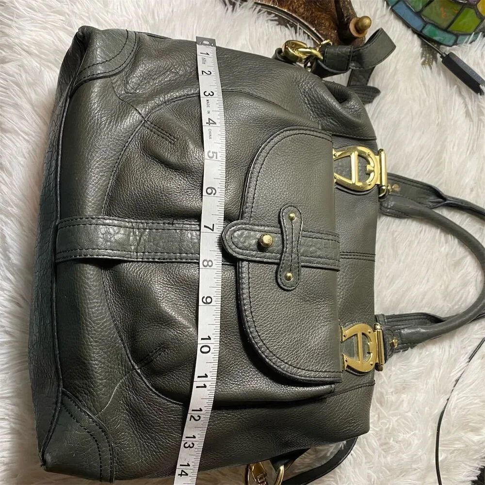 Etienne Aigner Elegant Leather Satchel with Gold Hardware for Women